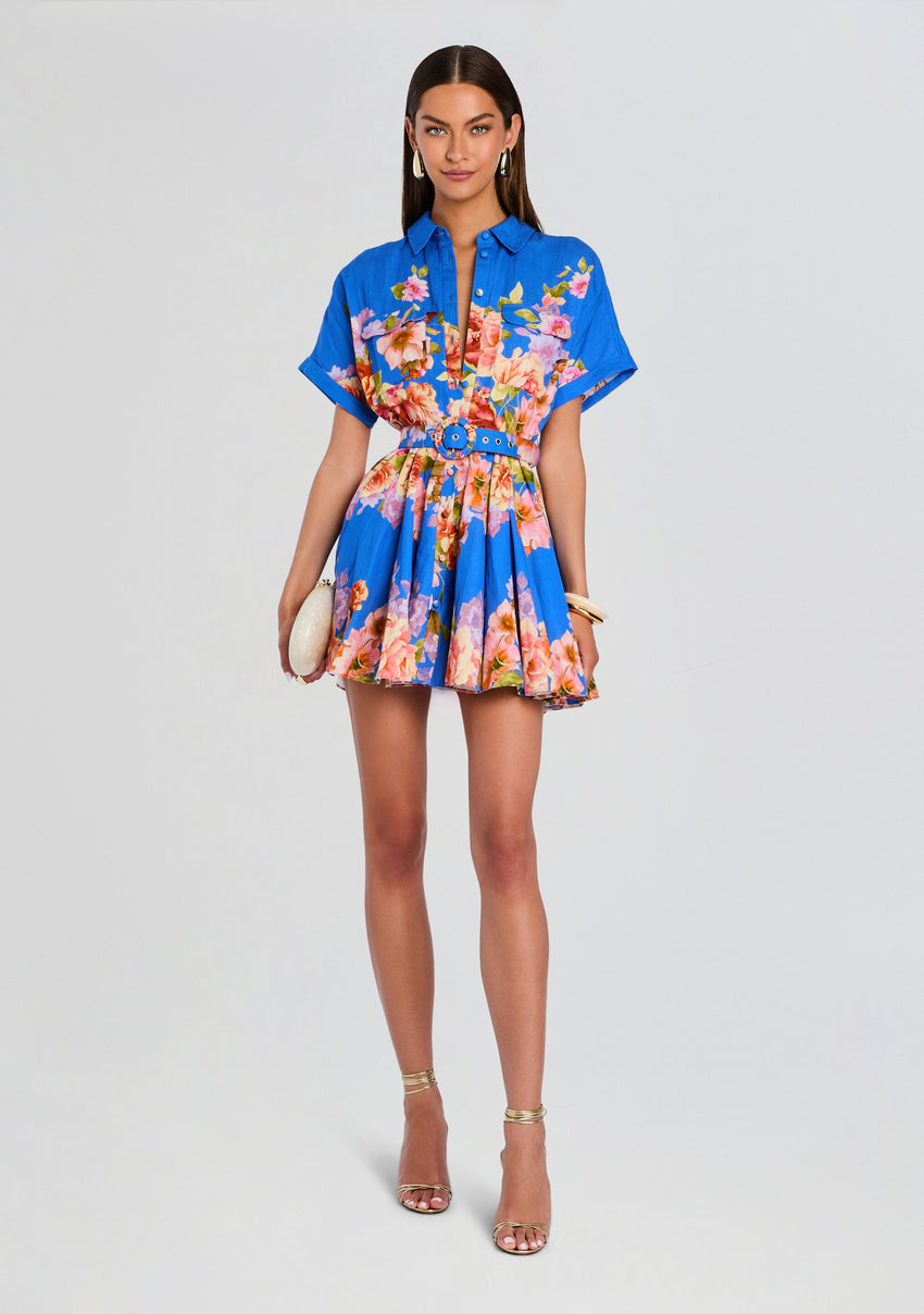 Vanya Short Dress With Buckle Belt