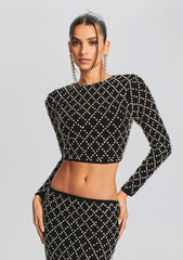 Brooks Embellished Chiffon Top