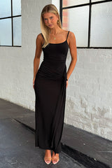 Anna Wrap Maxi Dress - Black
