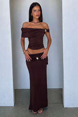 Malika Maxi Skirt - Brown