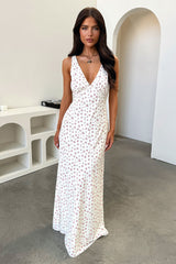 Naf V-Neck Maxi Dress - Rose Floral