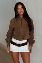 Yuki Bomber Jacket - Brown